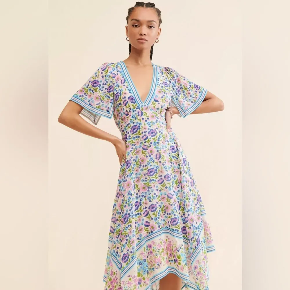 Spell & The Gypsy Women's Impala Lily Handkerchief Boho Midi Dress Size Small - Picture 2 of 13